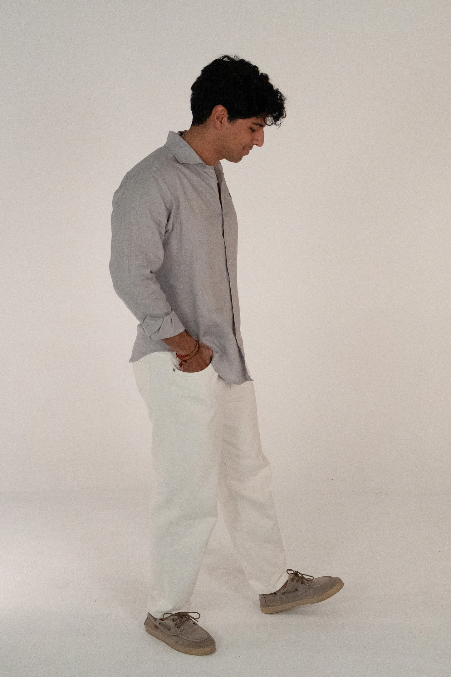 Camisa de manga larga Gris